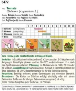 Pomodorino Bio - Zuckertraube -Giardino Perfetto austrosaat pomodorino bio zuckertraube 1 paket 1654522 it